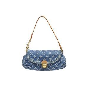 LOUIS VUITTON Monogram Denim Pleaty Handbag Blue